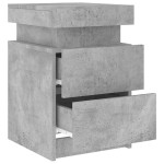 vidaXL Noptieră cu lumini LED, gri beton, 35x39x55 cm vidaXL Noptieră cu lumini LED, gri beton, 35x39x55 cm