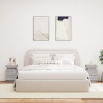 vidaXL Noptiere cu lumini LED, 2 buc., gri sonoma, 35x39x55 cm