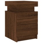 vidaXL Noptieră cu lumini LED, stejar maro, 35x39x55 cm vidaXL Noptieră cu lumini LED, stejar maro, 35x39x55 cm