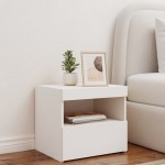 vidaXL Noptieră cu lumini LED, alb, 50x40x45 cm vidaXL Noptieră cu lumini LED, alb, 50x40x45 cm
