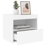 vidaXL Noptieră cu lumini LED, alb, 50x40x45 cm vidaXL Noptieră cu lumini LED, alb, 50x40x45 cm