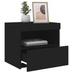 vidaXL Noptieră cu lumini LED, negru, 50x40x45 cm vidaXL Noptieră cu lumini LED, negru, 50x40x45 cm