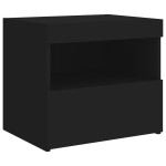 vidaXL Noptieră cu lumini LED, negru, 50x40x45 cm vidaXL Noptieră cu lumini LED, negru, 50x40x45 cm