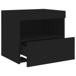 vidaXL Noptieră cu lumini LED, negru, 50x40x45 cm vidaXL Noptieră cu lumini LED, negru, 50x40x45 cm