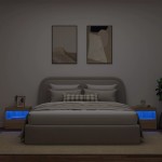 vidaXL Noptiere cu lumini LED, 2 buc., stejar sonoma, 50x40x45 cm