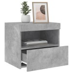 vidaXL Noptieră cu lumini LED, gri beton, 50x40x45 cm vidaXL Noptieră cu lumini LED, gri beton, 50x40x45 cm