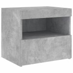vidaXL Noptieră cu lumini LED, gri beton, 50x40x45 cm vidaXL Noptieră cu lumini LED, gri beton, 50x40x45 cm