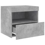 vidaXL Noptieră cu lumini LED, gri beton, 50x40x45 cm vidaXL Noptieră cu lumini LED, gri beton, 50x40x45 cm