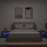 vidaXL Noptiere cu lumini LED, 2 buc., stejar fumuriu, 50x40x45 cm vidaXL Noptiere cu lumini LED, 2 buc., stejar fumuriu, 50x40x45 cm