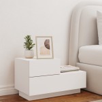 vidaXL Noptieră cu lumini LED, alb, 70x36x40,5 cm vidaXL Noptieră cu lumini LED, alb, 70x36x40,5 cm