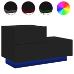 vidaXL Noptieră cu lumini LED, negru, 70x36x40,5 cm vidaXL Noptieră cu lumini LED, negru, 70x36x40,5 cm
