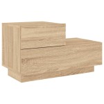 vidaXL Noptieră cu lumini LED, stejar sonoma, 70x36x40,5 cm vidaXL Noptieră cu lumini LED, stejar sonoma, 70x36x40,5 cm