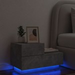 vidaXL Noptieră cu lumini LED, gri beton, 70x36x40,5 cm vidaXL Noptieră cu lumini LED, gri beton, 70x36x40,5 cm