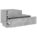 vidaXL Noptieră cu lumini LED, gri beton, 70x36x40,5 cm vidaXL Noptieră cu lumini LED, gri beton, 70x36x40,5 cm