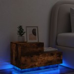 vidaXL Noptieră cu lumini LED, stejar fumuriu, 70x36x40,5 cm vidaXL Noptieră cu lumini LED, stejar fumuriu, 70x36x40,5 cm