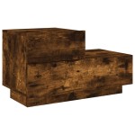 vidaXL Noptieră cu lumini LED, stejar fumuriu, 70x36x40,5 cm vidaXL Noptieră cu lumini LED, stejar fumuriu, 70x36x40,5 cm