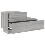 vidaXL Noptieră cu lumini LED, gri sonoma, 70x36x40,5 cm vidaXL Noptieră cu lumini LED, gri sonoma, 70x36x40,5 cm