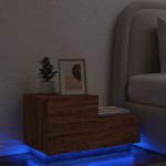 vidaXL Noptieră cu lumini LED, stejar maro, 70x36x40,5 cm vidaXL Noptieră cu lumini LED, stejar maro, 70x36x40,5 cm