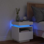 vidaXL Noptieră cu lumini LED, alb, 40x39x48,5 cm vidaXL Noptieră cu lumini LED, alb, 40x39x48,5 cm
