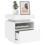 vidaXL Noptieră cu lumini LED, alb, 40x39x48,5 cm vidaXL Noptieră cu lumini LED, alb, 40x39x48,5 cm