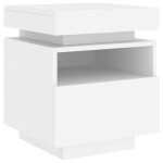 vidaXL Noptieră cu lumini LED, alb, 40x39x48,5 cm vidaXL Noptieră cu lumini LED, alb, 40x39x48,5 cm