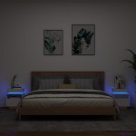 vidaXL Noptiere cu lumini LED, 2 buc., alb, 40x39x48,5 cm vidaXL Noptiere cu lumini LED, 2 buc., alb, 40x39x48,5 cm