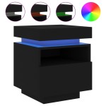 vidaXL Noptieră cu lumini LED, negru, 40x39x48,5 cm vidaXL Noptieră cu lumini LED, negru, 40x39x48,5 cm