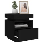 vidaXL Noptieră cu lumini LED, negru, 40x39x48,5 cm vidaXL Noptieră cu lumini LED, negru, 40x39x48,5 cm