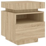 vidaXL Noptieră cu lumini LED, stejar sonoma, 40x39x48,5 cm vidaXL Noptieră cu lumini LED, stejar sonoma, 40x39x48,5 cm