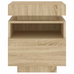 vidaXL Noptieră cu lumini LED, stejar sonoma, 40x39x48,5 cm vidaXL Noptieră cu lumini LED, stejar sonoma, 40x39x48,5 cm