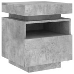 vidaXL Noptieră cu lumini LED, gri beton, 40x39x48,5 cm vidaXL Noptieră cu lumini LED, gri beton, 40x39x48,5 cm