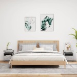 vidaXL Noptiere cu lumini LED, 2 buc., gri beton, 40x39x48,5 cm