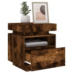 vidaXL Noptieră cu lumini LED, stejar sonoma, 40x39x48,5 cm vidaXL Noptieră cu lumini LED, stejar sonoma, 40x39x48,5 cm