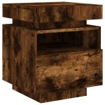 vidaXL Noptieră cu lumini LED, stejar sonoma, 40x39x48,5 cm vidaXL Noptieră cu lumini LED, stejar sonoma, 40x39x48,5 cm