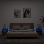 vidaXL Noptiere cu lumini LED, 2 buc., stejar fumuriu, 40x39x48,5 cm vidaXL Noptiere cu lumini LED, 2 buc., stejar fumuriu, 40x39x48,5 cm