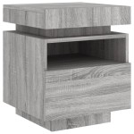 vidaXL Noptieră cu lumini LED, sonoma gri, 40x39x48,5 cm vidaXL Noptieră cu lumini LED, sonoma gri, 40x39x48,5 cm