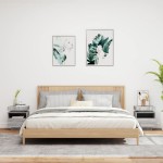 vidaXL Noptiere cu lumini LED, 2 buc., sonoma gri, 40x39x48,5 cm