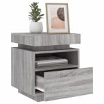 vidaXL Noptiere cu lumini LED, 2 buc., sonoma gri, 40x39x48,5 cm