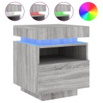 vidaXL Noptiere cu lumini LED, 2 buc., sonoma gri, 40x39x48,5 cm