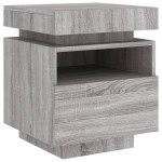 vidaXL Noptiere cu lumini LED, 2 buc., sonoma gri, 40x39x48,5 cm