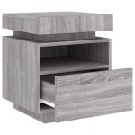 vidaXL Noptiere cu lumini LED, 2 buc., sonoma gri, 40x39x48,5 cm