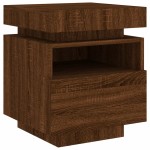 vidaXL Noptieră cu lumini LED, stejar maro, 40x39x48,5 cm vidaXL Noptieră cu lumini LED, stejar maro, 40x39x48,5 cm