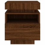 vidaXL Noptieră cu lumini LED, stejar maro, 40x39x48,5 cm vidaXL Noptieră cu lumini LED, stejar maro, 40x39x48,5 cm
