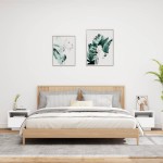 vidaXL Noptiere cu lumini LED, 2 buc., alb, 40x39x37 cm
