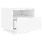 vidaXL Noptiere cu lumini LED, 2 buc., alb, 40x39x37 cm