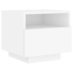 vidaXL Noptiere cu lumini LED, 2 buc., alb, 40x39x37 cm