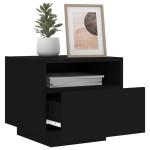 vidaXL Noptieră cu lumini LED, negru, 40x39x37 cm vidaXL Noptieră cu lumini LED, negru, 40x39x37 cm