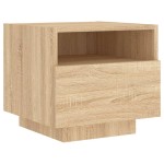 vidaXL Noptieră cu lumini LED, stejar sonoma, 40x39x37 cm vidaXL Noptieră cu lumini LED, stejar sonoma, 40x39x37 cm