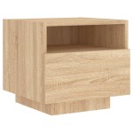 vidaXL Noptiere cu lumini LED, 2 buc., stejar sonoma, 40x39x37 cm