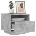 vidaXL Noptieră cu lumini LED, gri beton, 40x39x37 cm vidaXL Noptieră cu lumini LED, gri beton, 40x39x37 cm